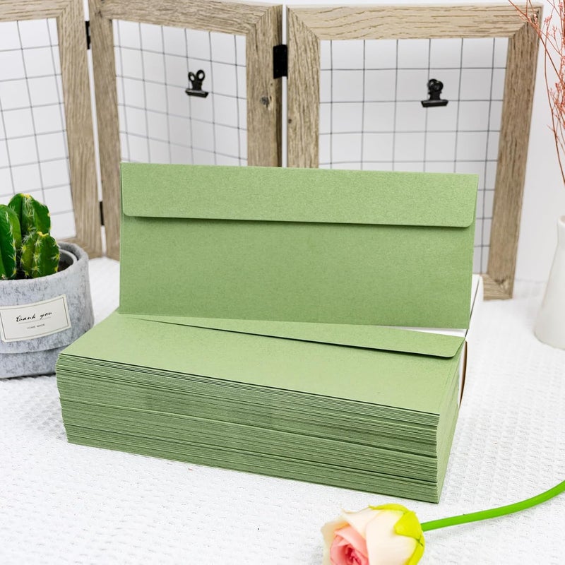 Horchen Green #10 Envelopes 100 Count Self Seal Envelopes Red for Business,Invitations Windowless Business Envelopes, - Image 5